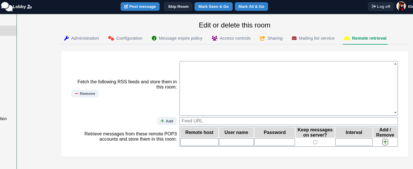 WebCit Remote Retrieval Configuration